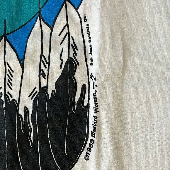 Vintage 1989 Single Stitch Wolf Dreamer Tank Top White, Sz Large - Picture 5 of 8